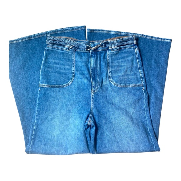 Anthropologie Pilcro and the Letterpress High Rise Uptown Wide Leg Blue Jeans - Picture 7 of 11